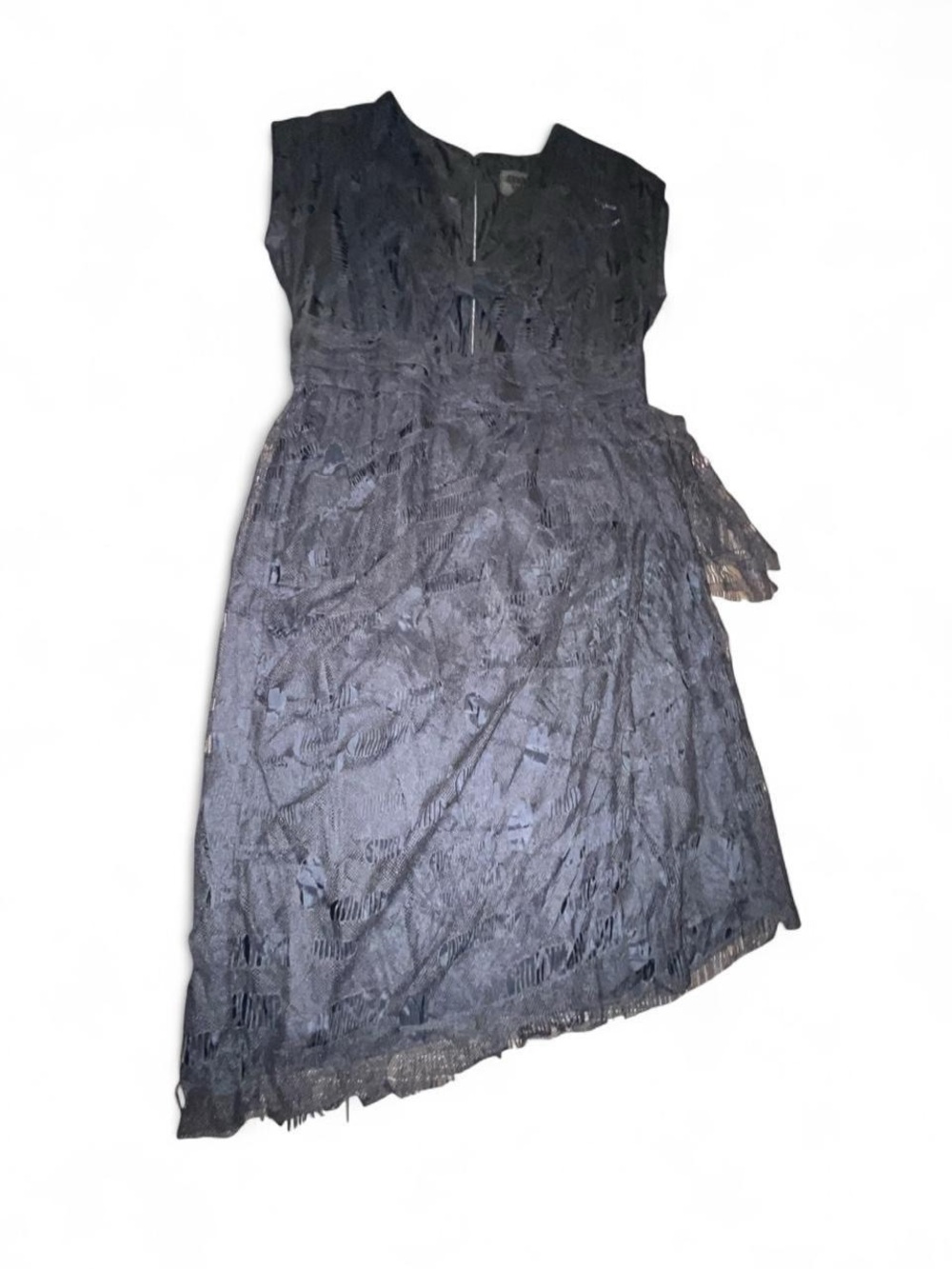 Anna Sui Black Textured V-Neck Short Dress - Picture 2 of 7